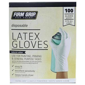 Firm Grip Pro Paint Disposable Latex Gloves, Clear, 100 Count, One Size